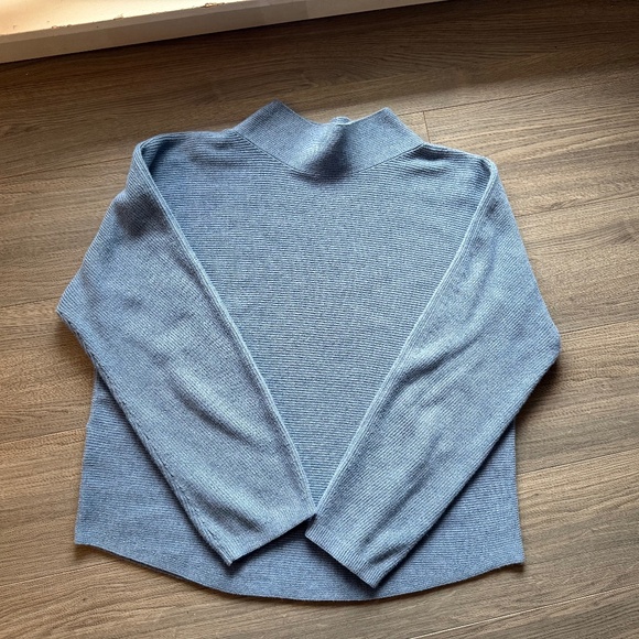 Lululemon boxy cotton blend sweater medium/large blue knit casual comfy - Picture 3 of 3